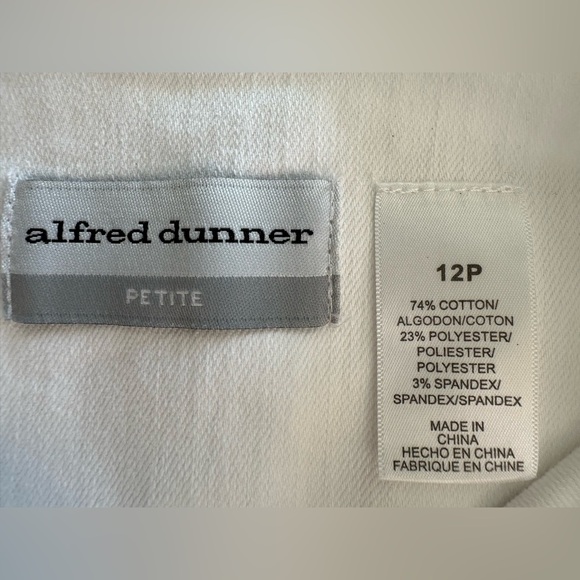 Alfred Dunner White Blazer with Textured Fabric and Rhinestone Accents (741) - Picture 12 of 13